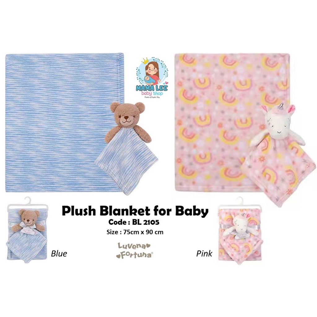 SELIMUT BAYI LUVENA FORTUNA / BABY BLANKET PLUSH TOY / SELIMUT BULU / KADO BAYI PEREMPUAN LAKI LAKI