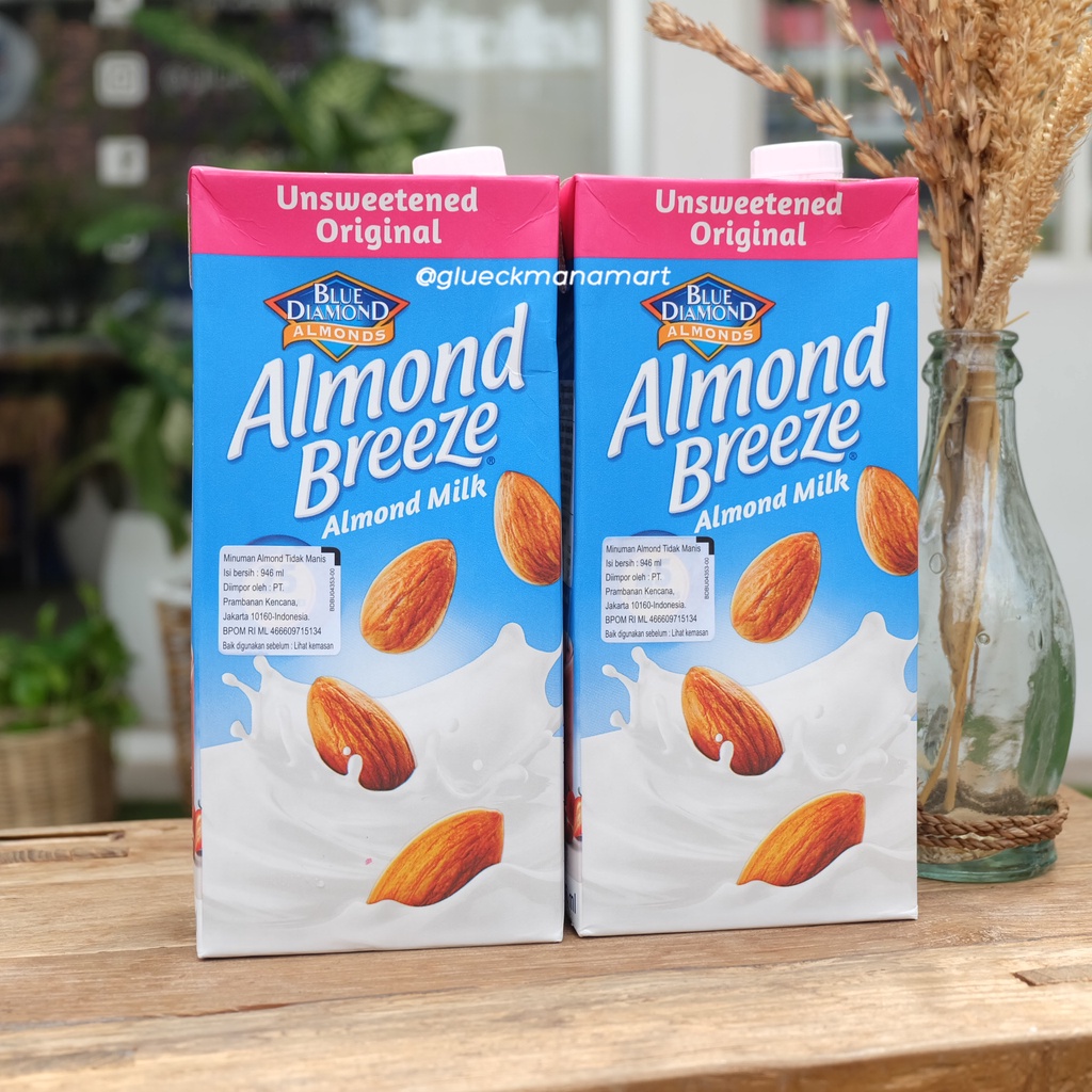 

Blue Diamond Almond Breeze Unsweetened 946ml - Almond Milk - Susu Almond - Susu Vegan