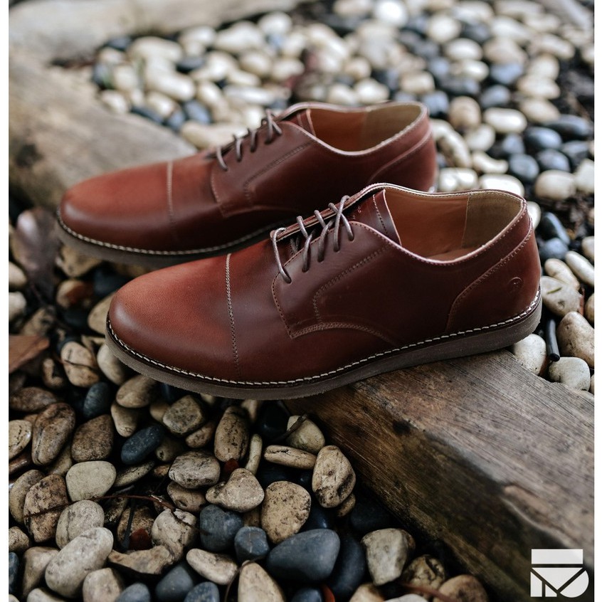 Morgan Brown | Sepatu Kulit Asli Vintage Klasik Pria Cowok Men Derby Footwear | FORIND x Zapato