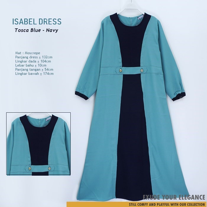 Gamis Moscrepe Polos Terbaru atau Longdress Fashion | ISABEL DRESS