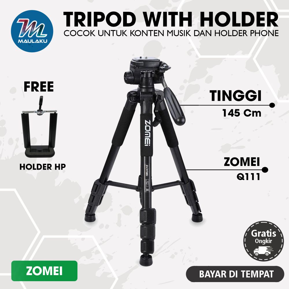 Zomei Professional DSLR Kamera Smartphone Tripod & Pan Head - Q111