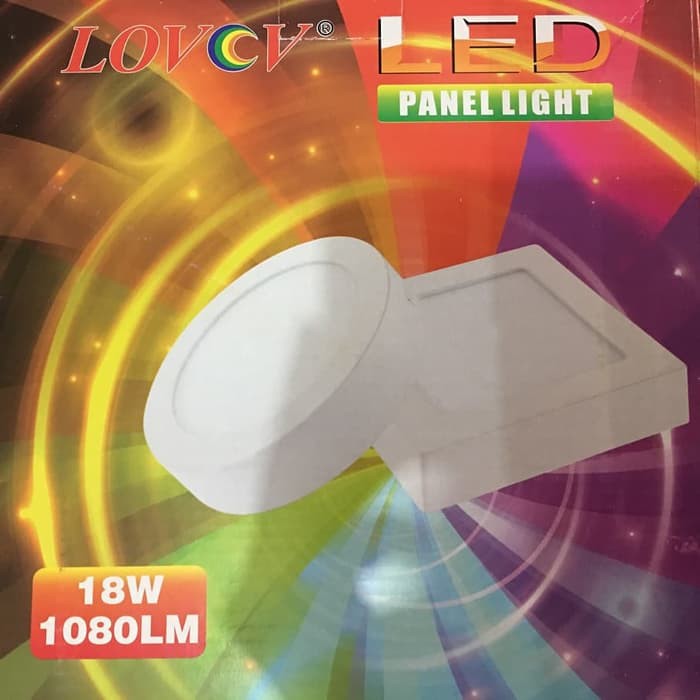 Downlight Segi Lebar 21cm Tempel Plafon Timbul 18W 18 Watt Lovov Putih