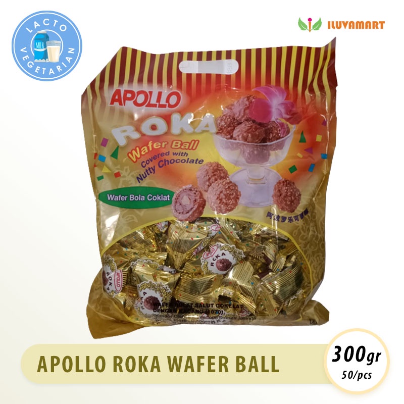 

Apollo Roka Wafer Ball With Nutty 300g Chocolate Biskuit Bola Coklat