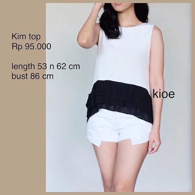 baju tanpa lengan wanita / baju pantai wanita santai / ootd wanita / fashion wanita kim top