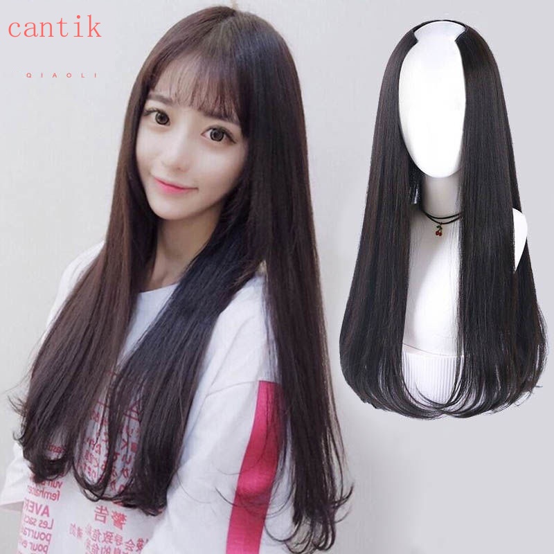 Hair Clip Rambut Asli❏△Wig wanita rambut keriting panjang gelombang besar rambut panjang rambut luru