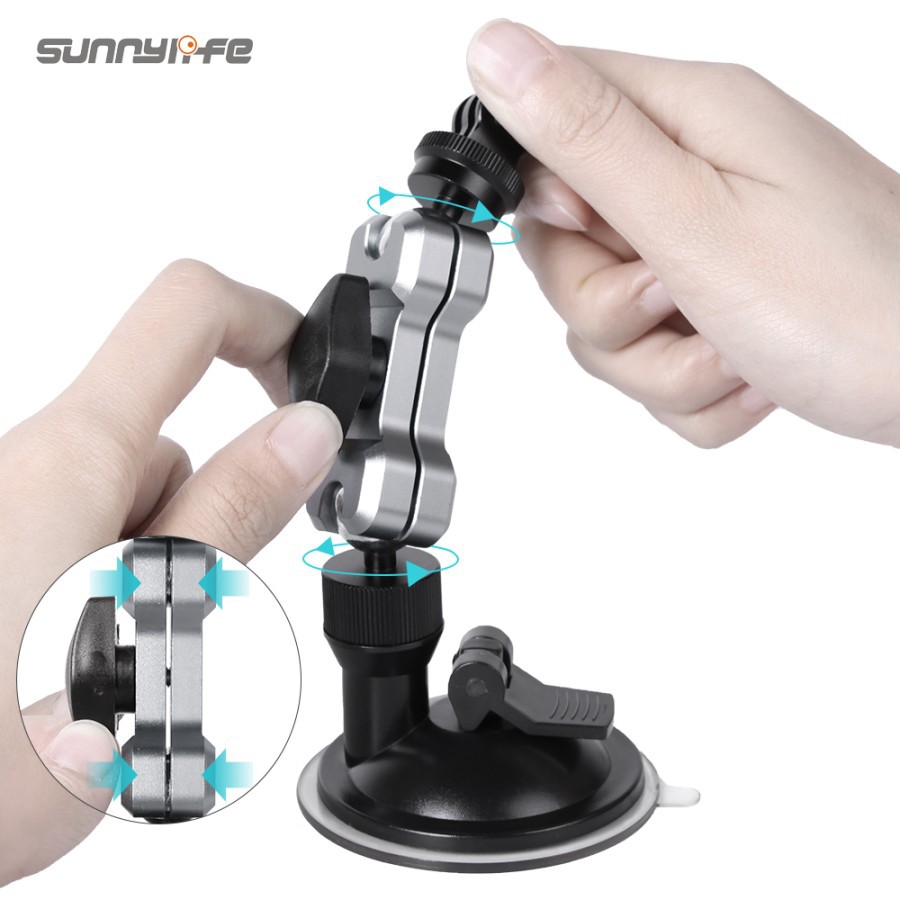 Sunnylife Angles Adjustable Metal car suction for Gopro Osmo Pocket 2