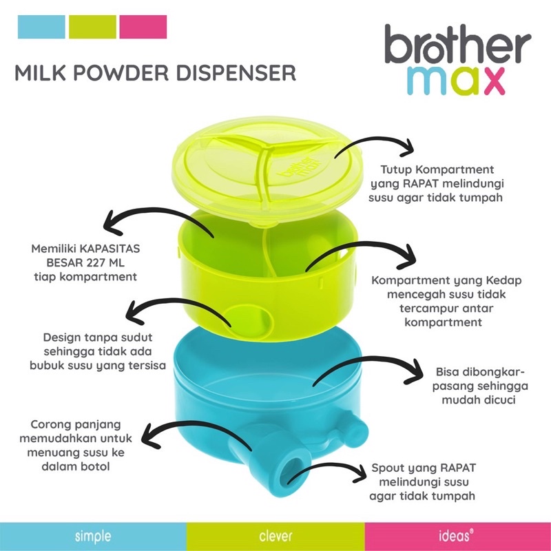 Brother max milk powder dispenser - wadah makanan mpasi bayi | dispenser susu bayi