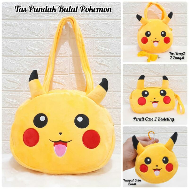 BAGPACK FULL BODY POKEMON+PENCIL CASE/BAGPACK POKEOMON/TAS PUNDAK BULAT POKEMON/BAGPACK BONEKA IMPOR