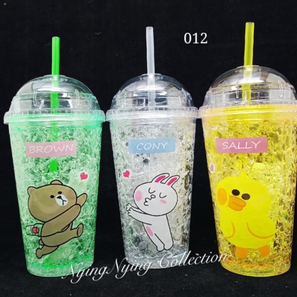 

- / 012 Jual Ice Diskon Cony Mug Cup Botol kristal Karakter Frosty Gelas Sedot