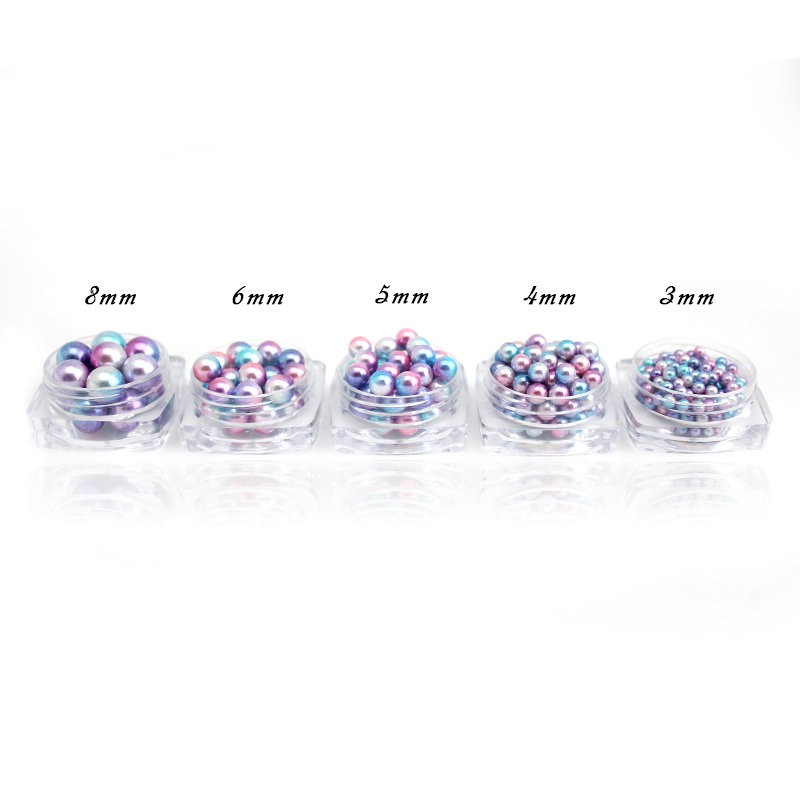 3mm-8mm Multicolor ABS gaya vintage mutiara halus tidak ada lubang Resin Putaran Longgar Beads