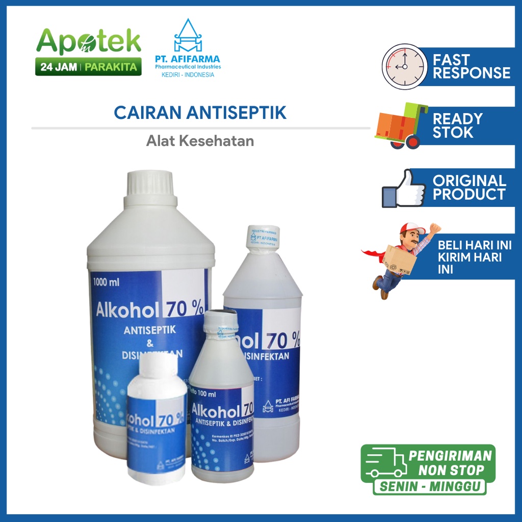 Alkohol 70 % Pembersih Luka Antiseptik Cair Untuk Kompres Luka