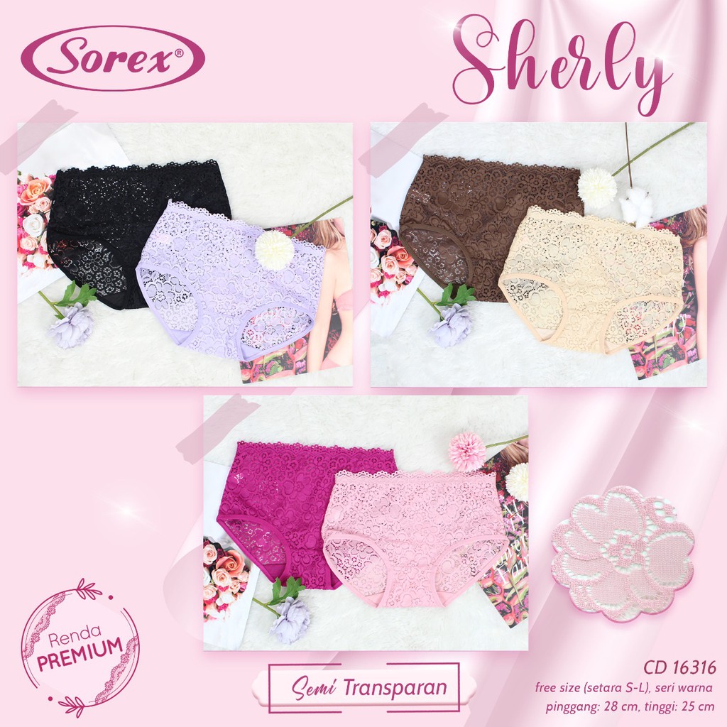 Sorex CD Wanita Brukat Semi Transparan Free Size