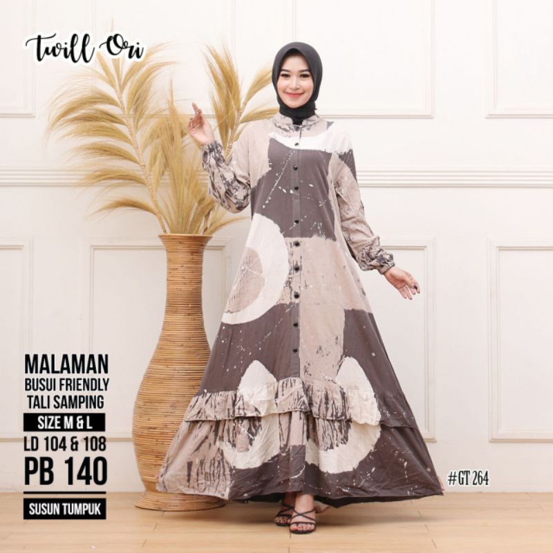 BAYAR DITEMPAT - GAMIS TWILL ORI PEKALONGAN GAMIS TWILL MURAH GAMIS TWILL MOTIF GARIS MODEL SUSUN TU