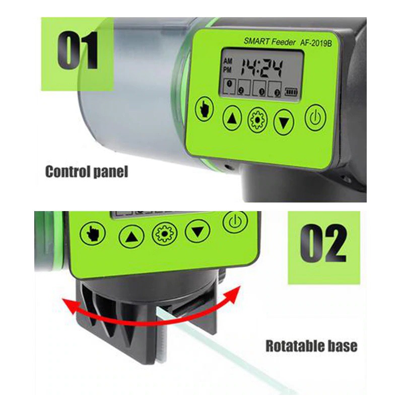 Smart Aquarium Automatic Fish Feeder with LCD Display - AF2019B