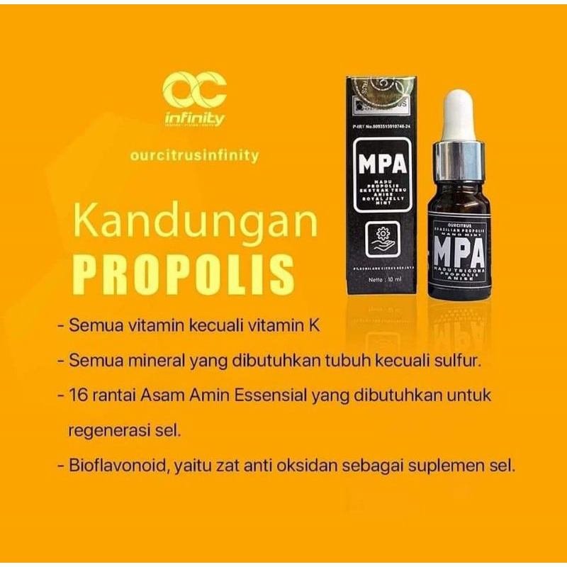 PROPOLIS KUALITAS TERBAIK - MPA PROPOLIS OURCITRUS 100%Original - meningkatkan imun tubuh - 1 btl