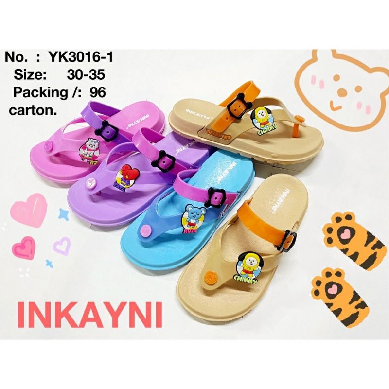 Sandal Jepit Anak perempuan motif BTS