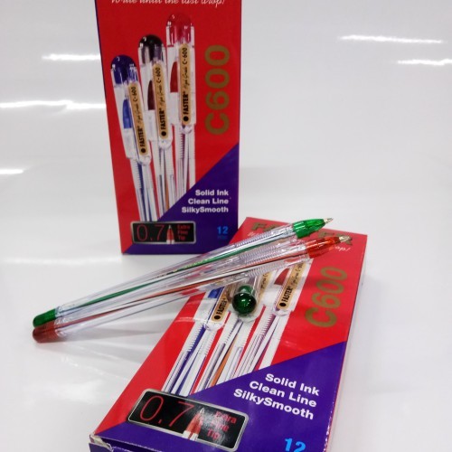 

Pulpen Bolpen Bolpoint Faster C600 0.7 Extra Fine Tip Pen Alat Tulis Kantor Sekolah