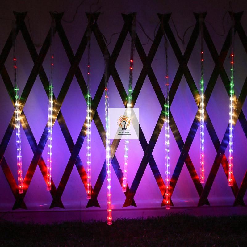 Lampu Meteor 8 Lampu / 10 Lampu 50 cm / Meteor Rainbow RGB