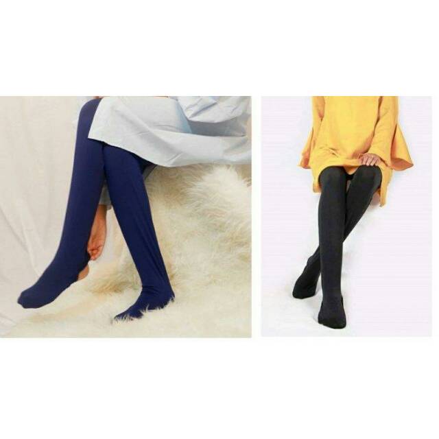 Legging wudhu jersey tebal, nyaman