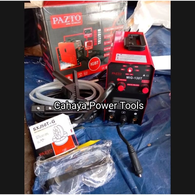 Mesin Las MIG Pazto 130A CO2 Tanpa  Gas Welding Migi Gasless Japan