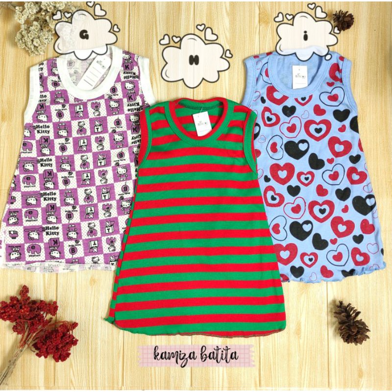 Baju Daster Bayi 0 12 Bulan Daster Anak Perempuan 1 Tahun Daster Anak Murah (Khusus Size S)