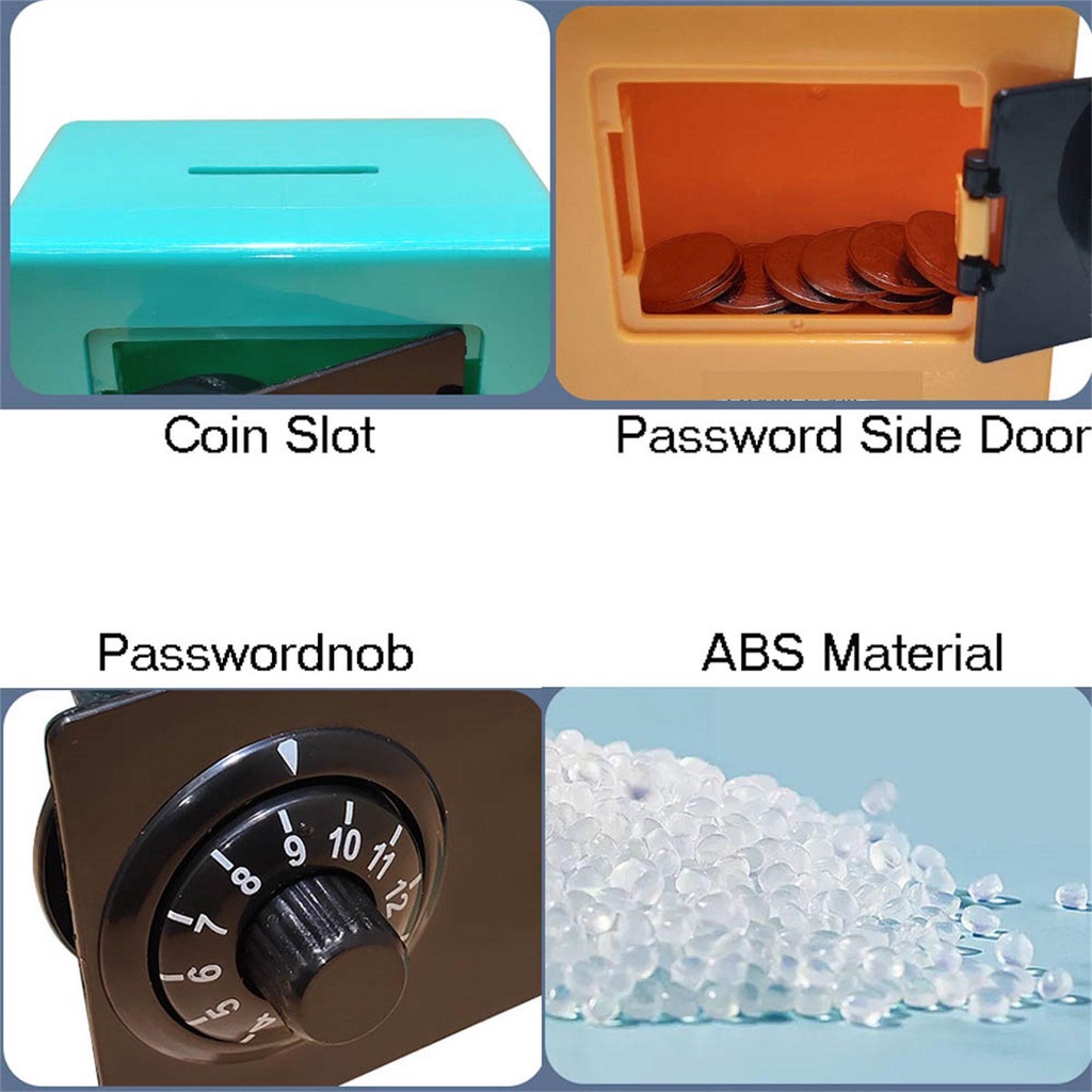 TOP Tempat Penyimpanan Celengan Uang Kertas Cash Piggy Deposit Rotate Password Combination Lock