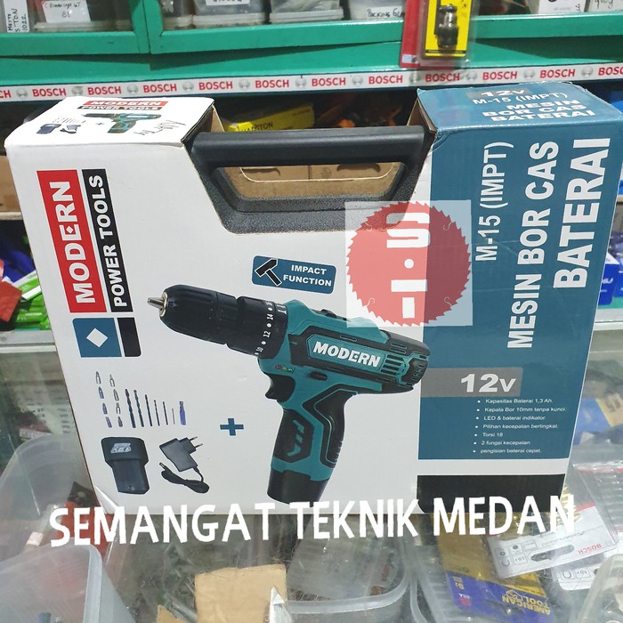 M-15 MESIN BOR BETON 10mm LITHIUM BATERAI CORDLESS 12V M - 15 MODERN