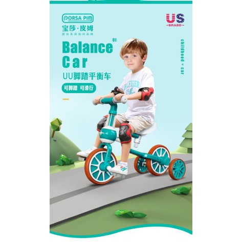 Sepeda Anak, Balance Bike 3in1, Motion Bike new generation Kick Bike, Sepeda Keseimbangan Anak