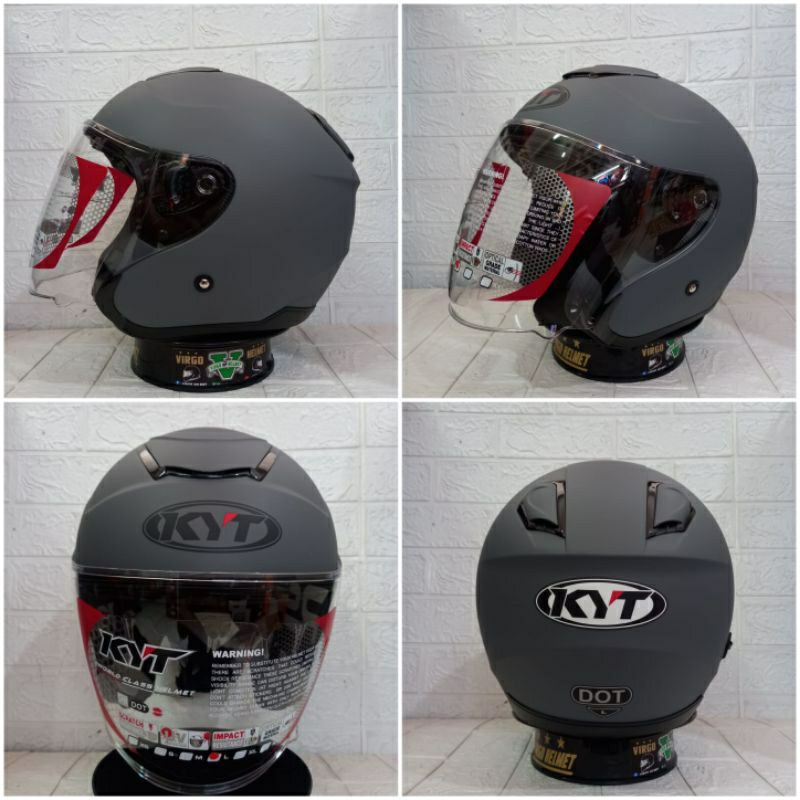 KYT HELM KYOTO SOLID MATT GORILA GREY KYT KYOTO ORIGINAL TERMURAH