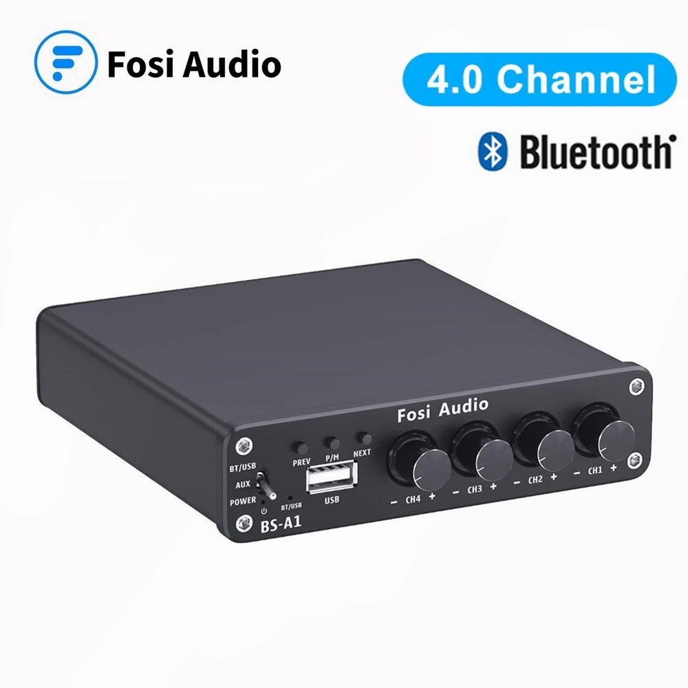 FOSI AUDIO BSA1 Class D 4x50W Amplifier Bluetooth 5.0