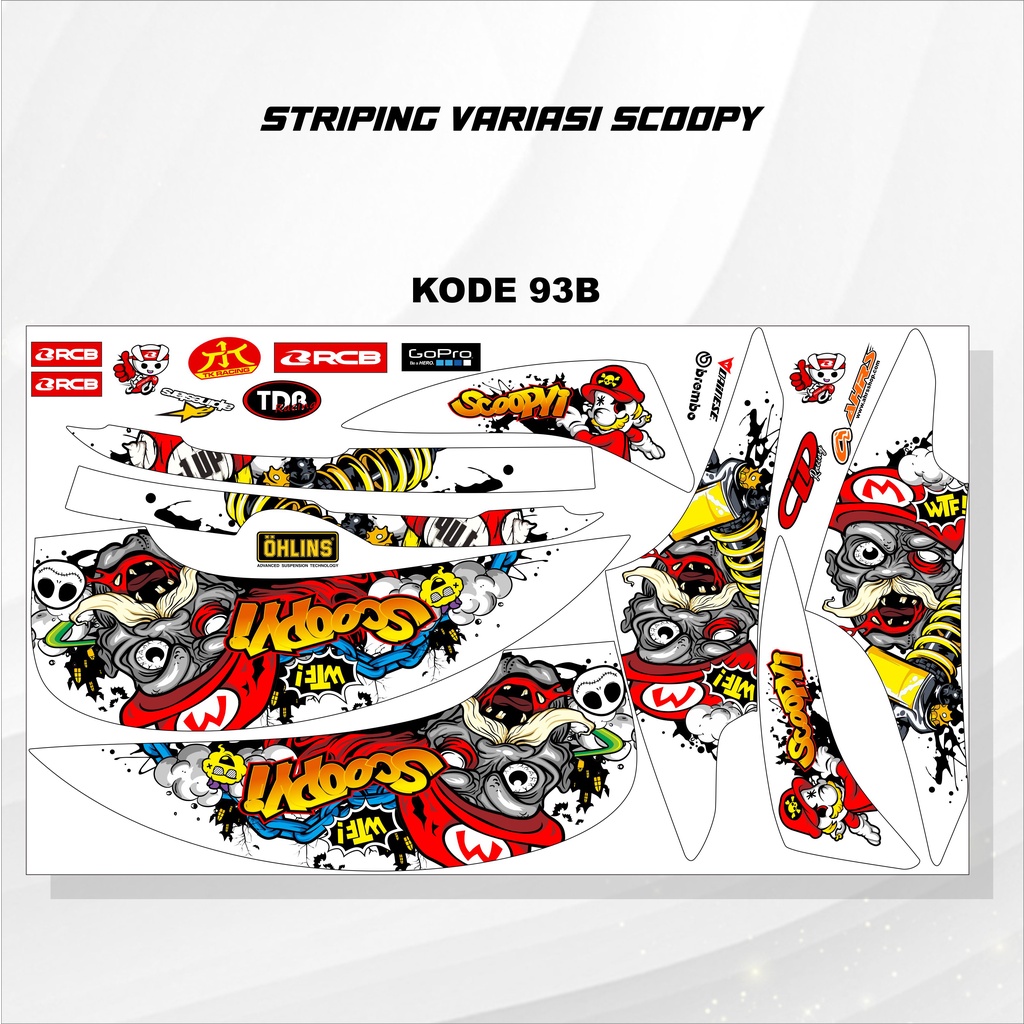 Striping Scoopy Stiker Scoopy 2013/2017 Kode 93