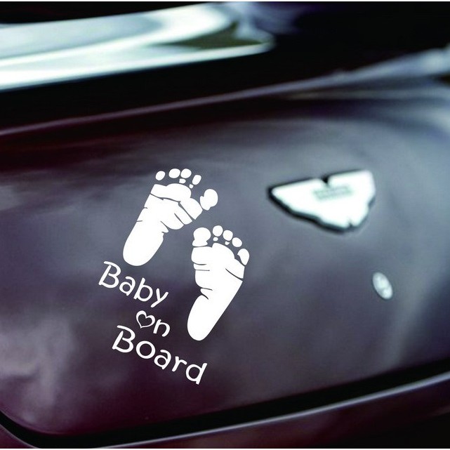 Tempelan Stiker Mobil Warning Baby In Car TELAPAK KAKI Reflector Kualitas Import