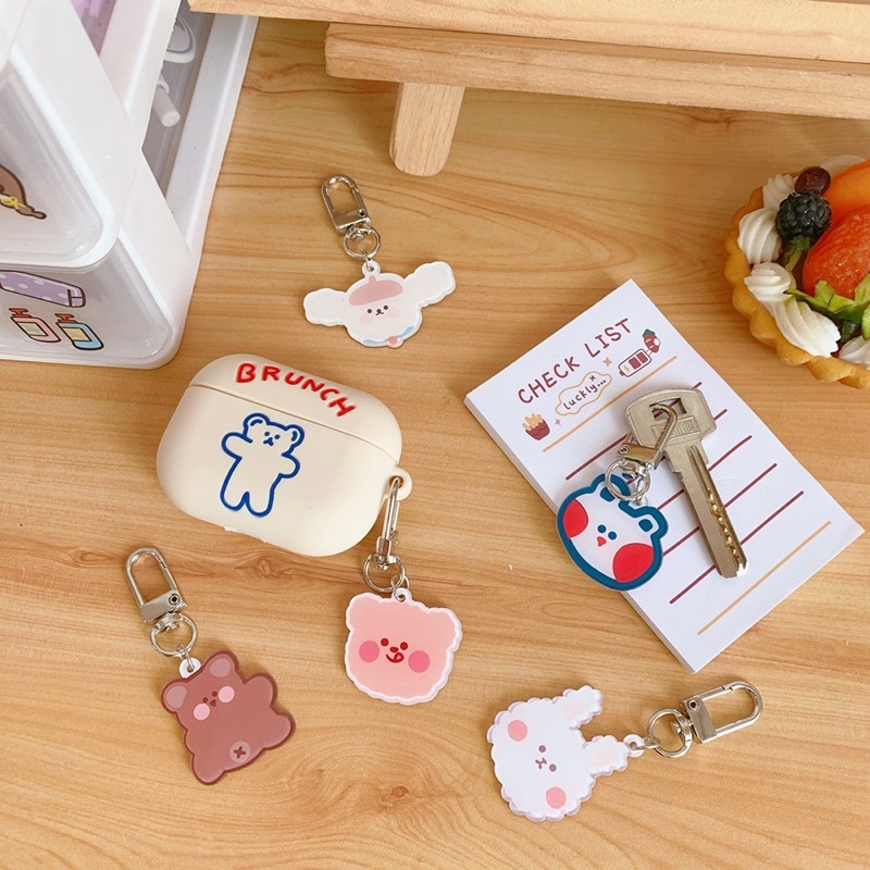 Gantungan Kunci Key Chain Character/Gantungan Kunci Beruang / Bear Cute Keychain / Gantungan Kunci Akrilik Lucu Aesthetic Korea / Key Chain Acrylic