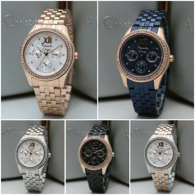 Jam Tangan Wanita Alexandre Christie AC 2496 AC2496 Rose Gold Origanal