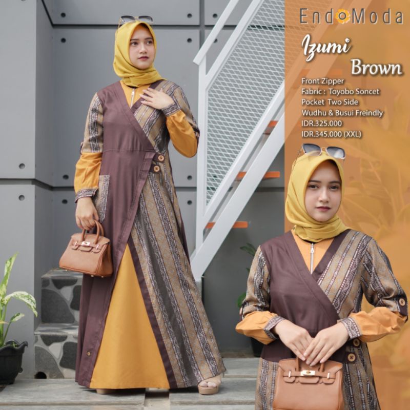 GAMIS ENDOMODA IZUMI BROWN/GAMIS TERBARU/GAMIS BRAND