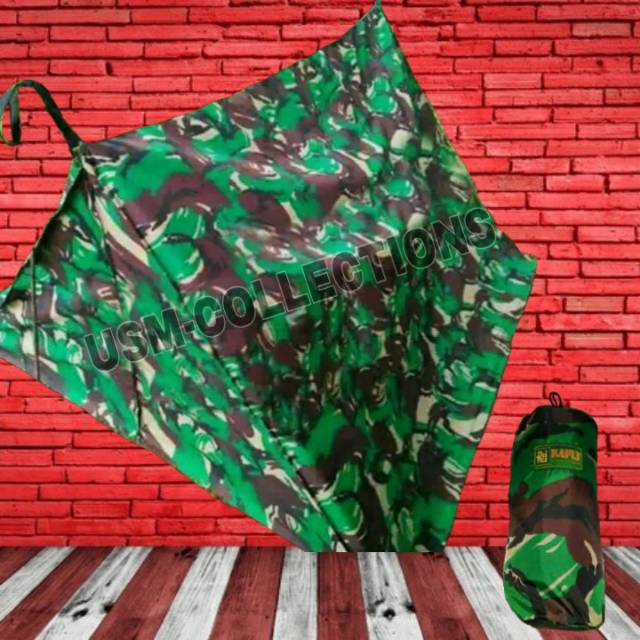 Tenda Loreng Standar TNI/tenda perorangan/tenda flysheet/plesit/tenda gunung outdoor