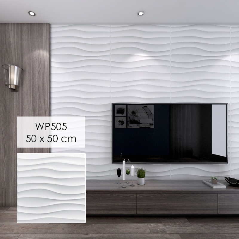 Wall Panel 3D Dinding Ornamen Bahan PVC Bisa Dibersihkan Motif Timbul MINIMAL ORDER 6 PCS-WP505 50x50cm