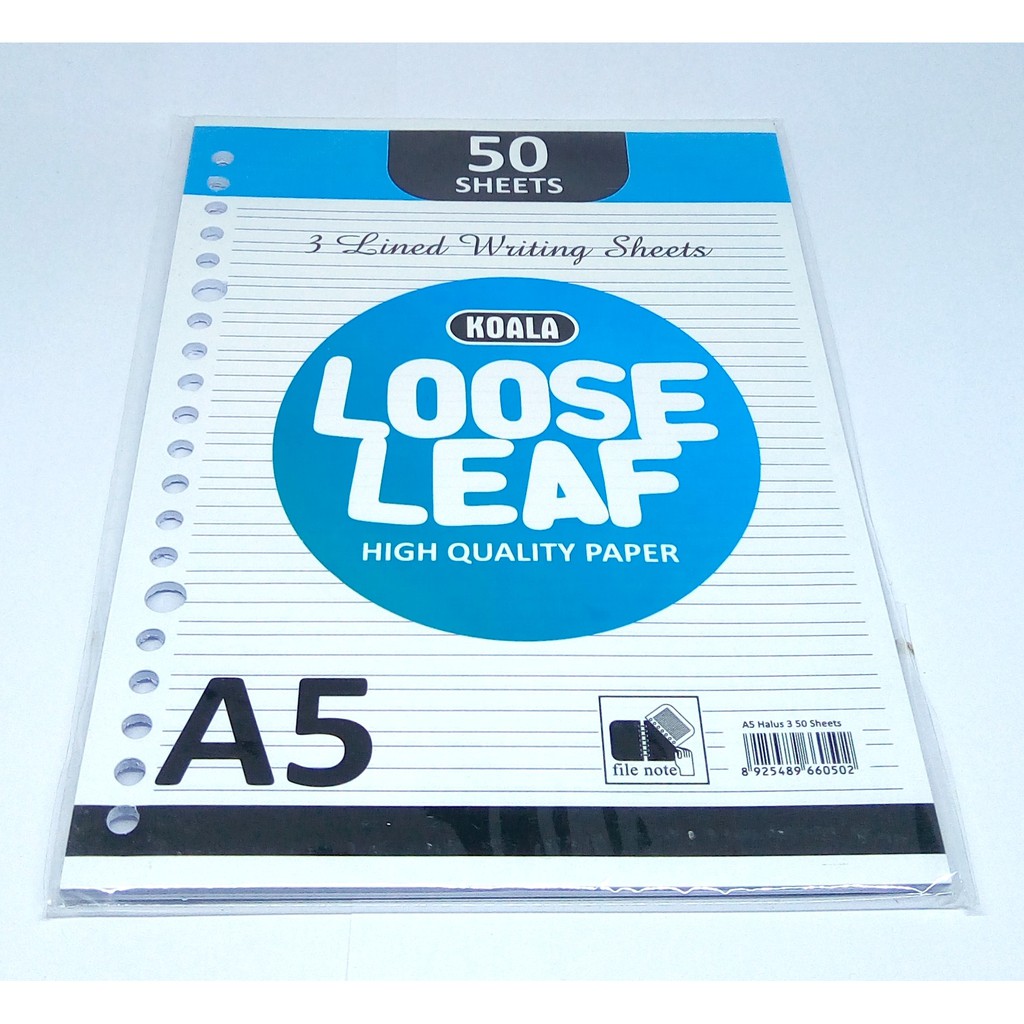 

Loose Leaf Koala A5 Tulis Halus - 50 Lembar