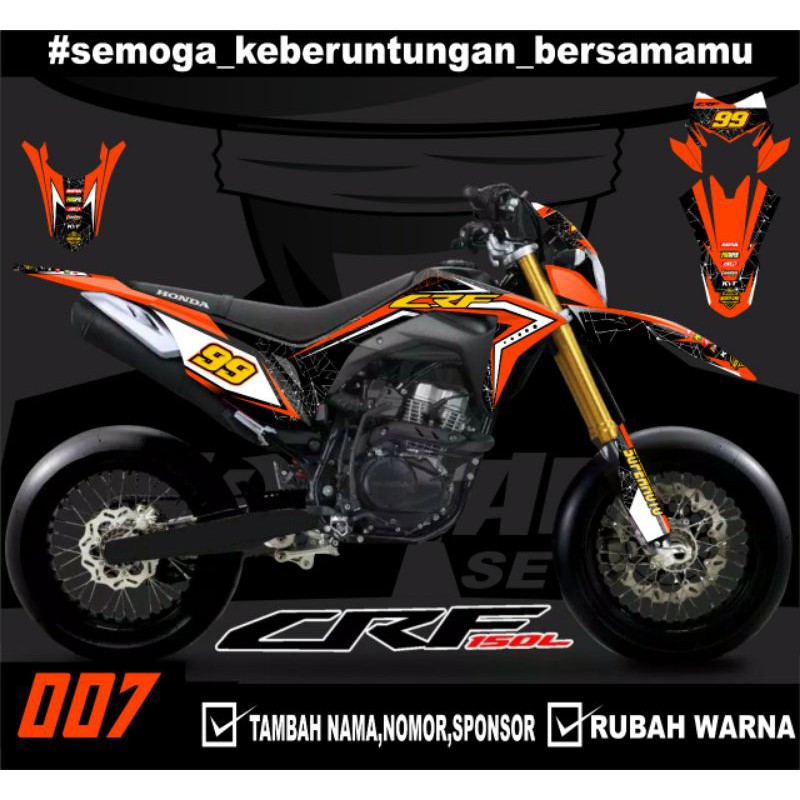 Sticker setiker stiker decal CRF 150 L- (a007) minimalis Fullbody-Dekal stiker CRF 150 L Trail