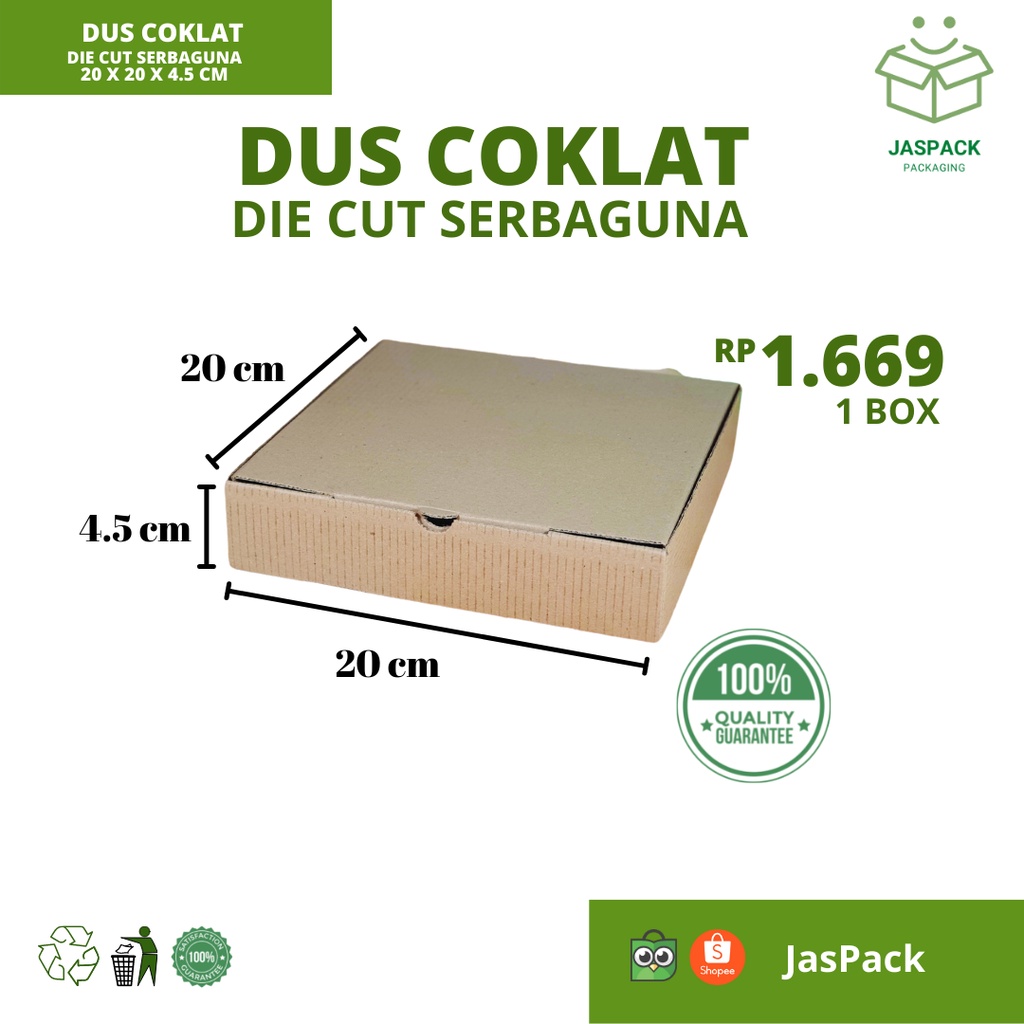 

Dus Die Cut Serbaguna Karton Box Packaging 20x20x4.5 cm