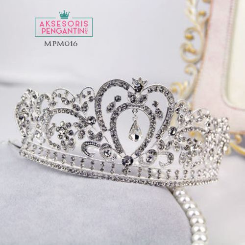 [BISA COD] CROWN WEDDING MAHKOTA PENGANTIN HEADPIECE HIJAB SILVER MPM016