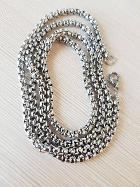 Kalung titanium 75cm / kalung fashion Import Antikarat White