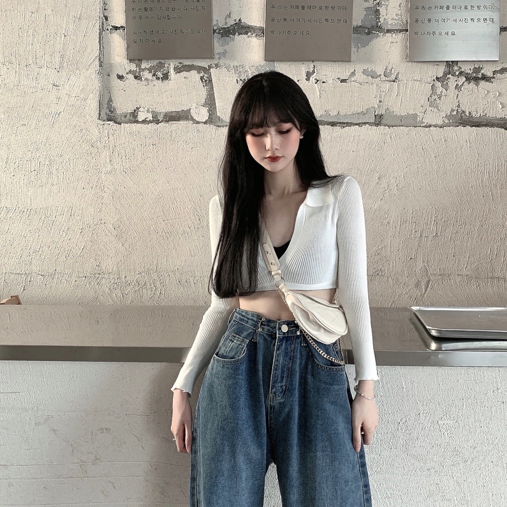 [Diskon khusus]Celana jeans high waist loose korean style celana jeans wanita celana jeans panjang wanita
