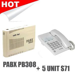 Paket PABX PB308 + Sahitel S71 5 Unit