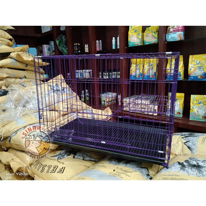 Kandang Hewan 75CM Non Roda + Tangga 2 Tingkat Kucing/Anjing  P75x L46 X T 47