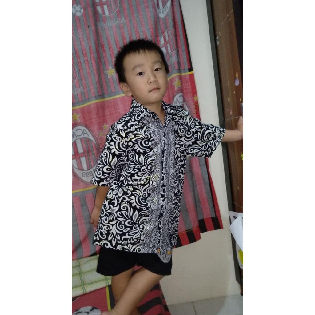 3I0B Sb Collection Atasan Kemeja Bino Lengan Pendek Batik Anak Laki-Laki R583