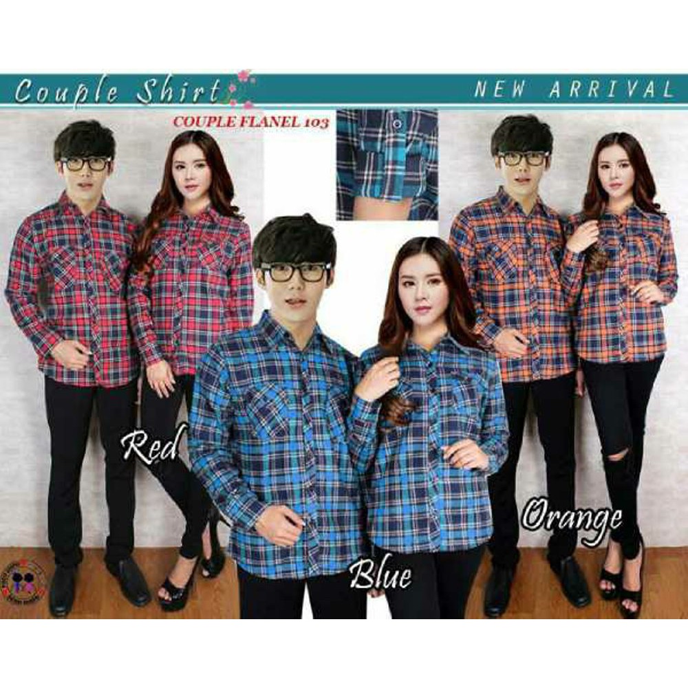 Diskon KEMEJA COUPLE KOTAK FLANEL VR103