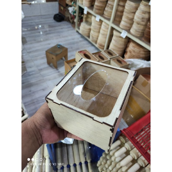 Kotak Tisu / Tempat Tisu Kayu Triplek + Akrilik / Box Tissue Triplek + Akrilik