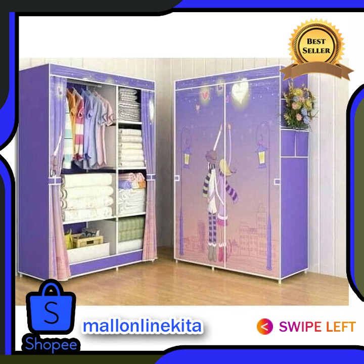 Lemari Pakaian Portable Multifunction Wardrobe Cover Lemari Pakaian Portable Multifunction Wardrobe Cover