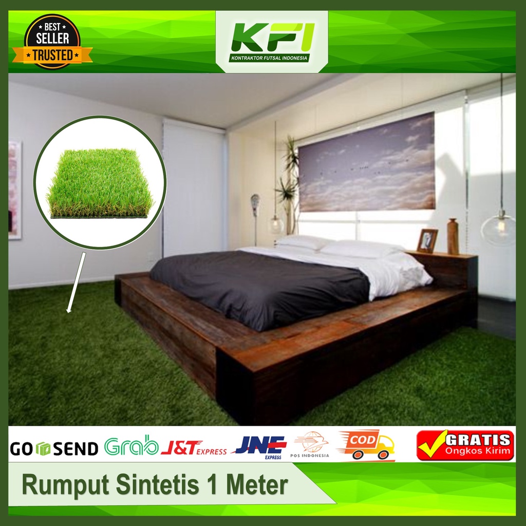 Rumput Sintetis Kamar Rumput Sintetis 1 MRumput Sintetis Jepang Karpet Rumput Sintetis Indoor - KFI 